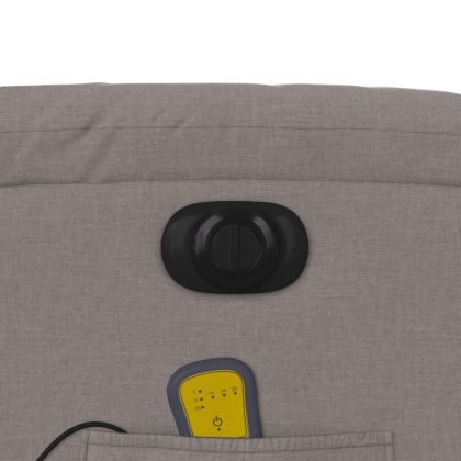 Електрически изправящ масажен реклайнер стол таупе текстил