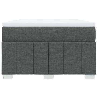 Боксспринг легло с матрак, тъмносиво, 120x190 см, плат