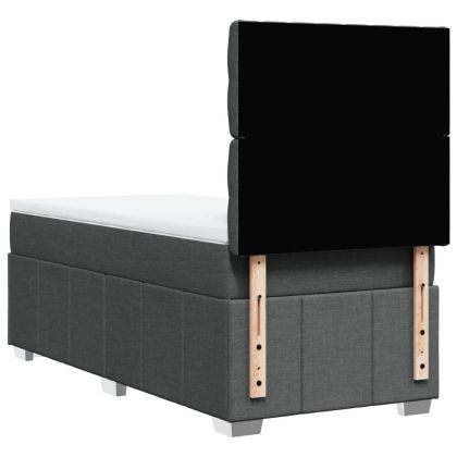 Боксспринг легло с матрак, тъмносив, 80x200 см, плат