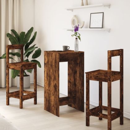 Бар маса, опушен дъб, 51x50x103,5 см, инженерно дърво