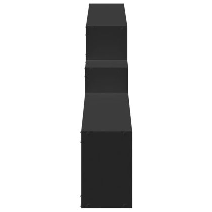 Стенен шкаф, 158x18x53 см, черен, инженерно дърво