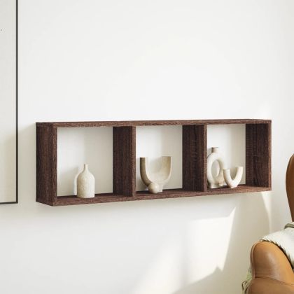Стенен шкаф, 100x16x30 см, кафяв дъб, инженерно дърво