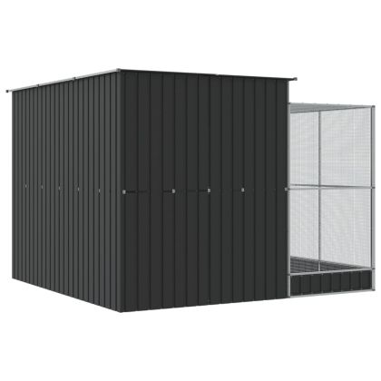 Птичарник с удължител, сребрист, 290x303x216 см, стомана