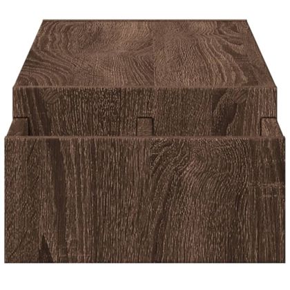 Стойка за монитор с място за съхранение кафяв дъб 100x27x15 см