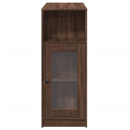 Бар маса с рафтове, кафяв дъб, 101x40x103,5 см, инженерно дърво