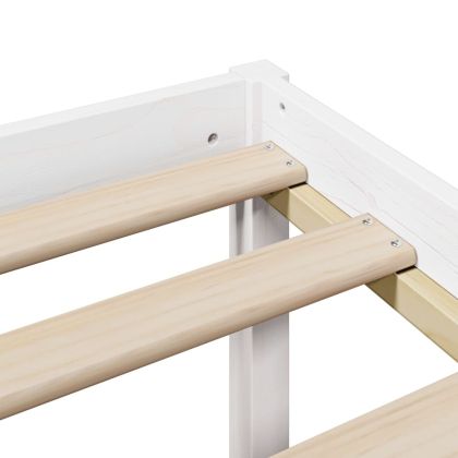 Легло с етажерка за книги, без матрак, 150x200 см, бор масив