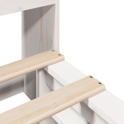 Легло с етажерка за книги, без матрак, 160x200 см, дърво масив