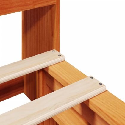 Легло с етажерка за книги, без матрак, 150x200 см, дърво масив