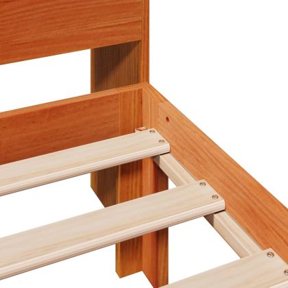 Легло с рафтове за книги без матрак кафяв 90x190 см бор масив