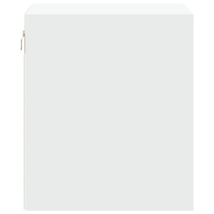 Нощни шкафчета за стена с LED осветление, 2 бр, бели