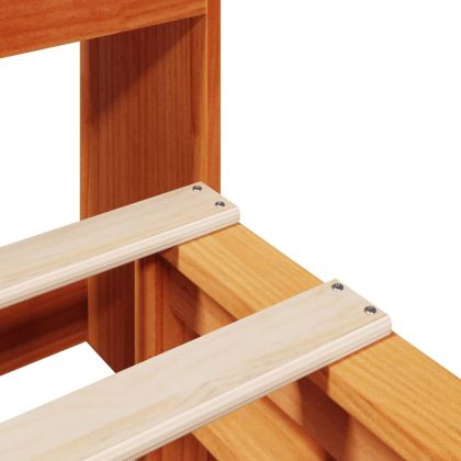 Легло с етажерка за книги, без матрак, 120x200 см, дърво масив