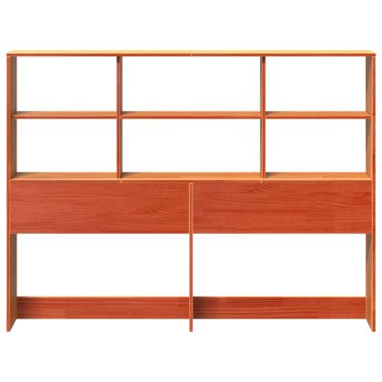 Горна табла с място за съхранение, 135 см, масивно дърво бор