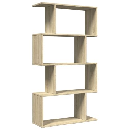 Разделител за стая / библиотека 4 нива дъб сонома 70x24x129 см