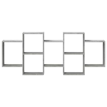 Стенен рафт, бетонно сив, 159x18x65 см, инженерно дърво