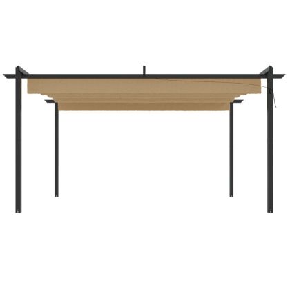 Градинска пергола с прибиращ се покрив, 4x3 м, таупе