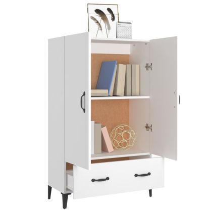 Висок шкаф, бял, 70x31x115 см, инженерно дърво