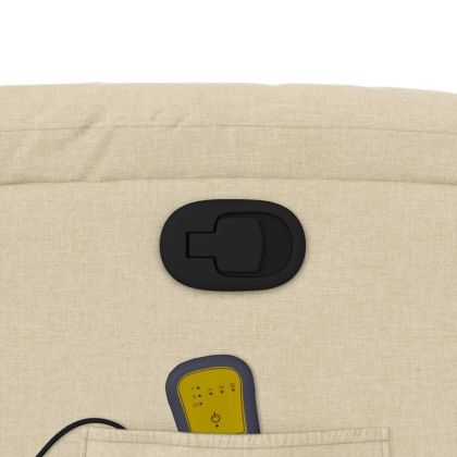 Изправящ масажен реклайнер стол, кремав, текстил