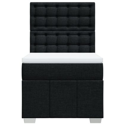 Боксспринг легло с матрак, черна, 90x190 см, плат