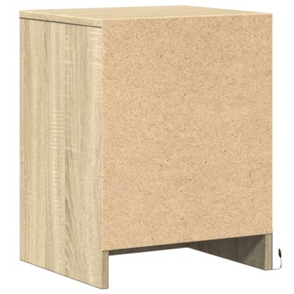 Нощни шкафчета с LED, 2 бр, сонома дъб, инженерно дърво
