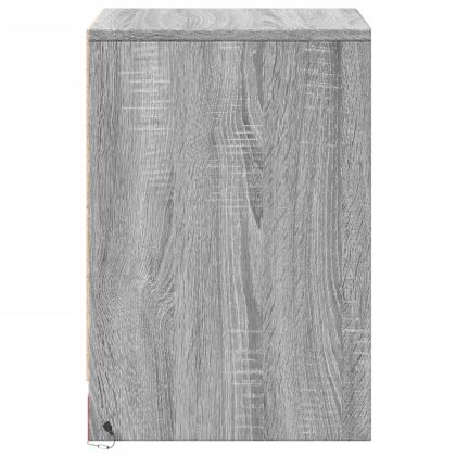 Нощни шкафчета с LED, 2 бр, сив сонома, инженерна дървесина