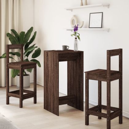 Бар маса, кафяв дъб, 51x50x103,5 см, инженерно дърво