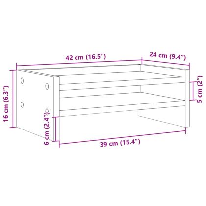 Поставка за монитор, сив сонома, 42x24x16 см, инженерно дърво