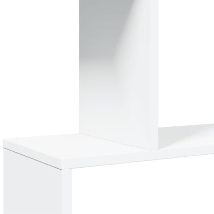 Разделител за стая, библиотека, 5 нива, бял, 70x24x161 см, инженерно дърво