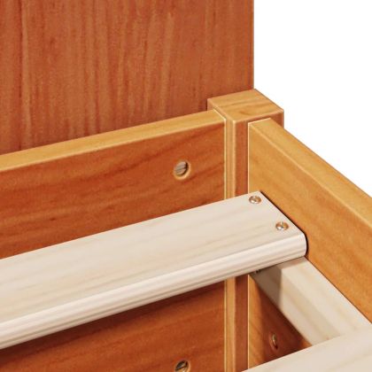 Легло с етажерка за книги, без матрак, 120x190 см, бор масив