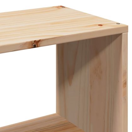 Легло с етажерка за книги, без матрак, 140x190 см, бор масив