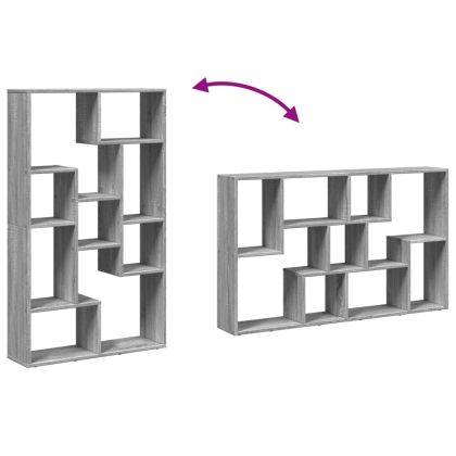 Библиотека, сив сонома, 72x20x120 см, инженерно дърво