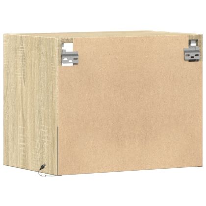 Нощни шкафчета за стена с LED осветление, 2 бр, сонома дъб