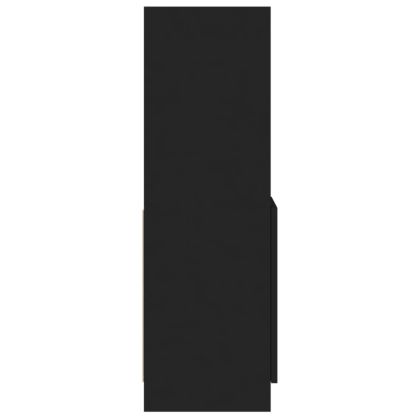 Висок шкаф, черен, 92x33x100 см, инженерно дърво