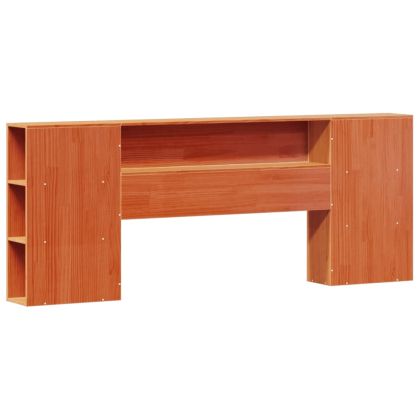 Легло с етажерка за книги, без матрак, 200x200 см, бор масив