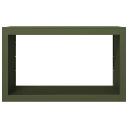 Стойка за дърва за огрев, зелена, 100x40x60 см, стомана