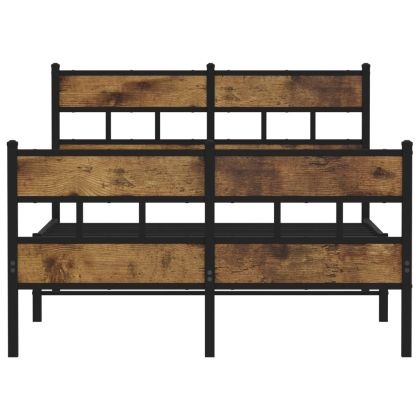 Метална рамка за легло, без матрак, опушен дъб, 120x190 см