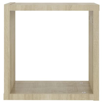 Стенни кубични рафтове, 4 бр, дъб сонома, 30x15x30 см