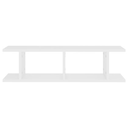 Стенни рафтове, 2 бр, бели, 75x18x20 см, инженерно дърво