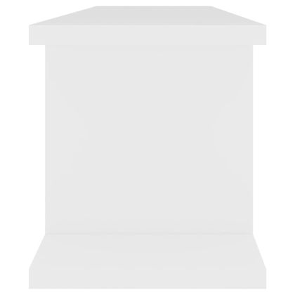 Стенни рафтове, 2 бр, бели, 75x18x20 см, инженерно дърво