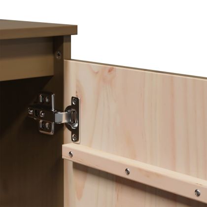 Страничен шкаф, меденокафяв, 60x36x65 см, борово дърво масив