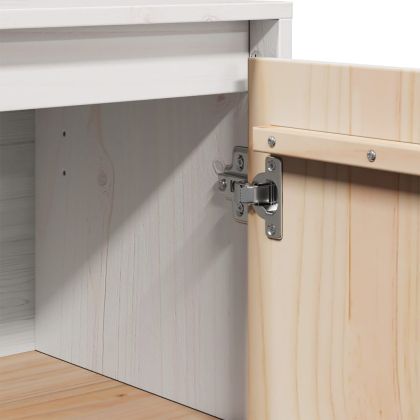 Сайдборди, 2 бр, бели, 31,5x34x75 см, бор масив