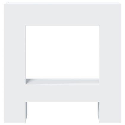 Облицовка за камина, бяла, 81x18x82 см, инженерно дърво