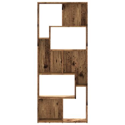 Библиотека, старо дърво, 67x24x161 см, инженерно дърво