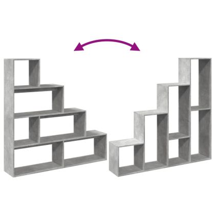 Разделител за стая 4 нива бетонно сив 143,5x29x143,5 см