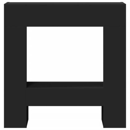 Облицовка за камина, черна, 81x18x82 см, инженерно дърво