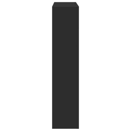 Облицовка за камина, черна, 81x18x82 см, инженерно дърво