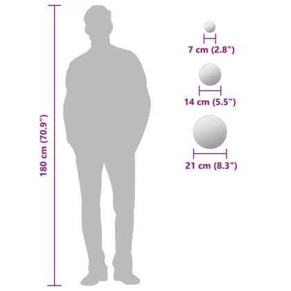 Комплект стенни огледала от 7 части, кръгли