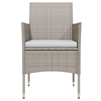 Градински трапезен комплект с възглавници 5 части, бежово/черно