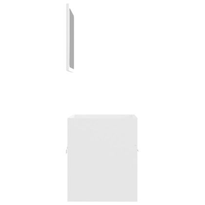 Комплект мебели за баня, 2 бр, бял, ПДЧ