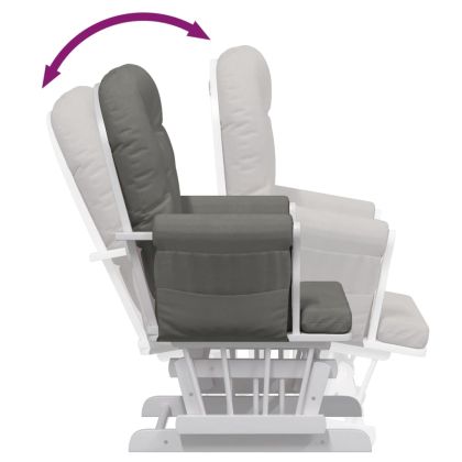 Плъзгащ се стол с табуретка, тъмносив, текстил