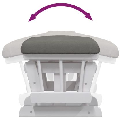 Плъзгащ се стол с табуретка, тъмносив, текстил